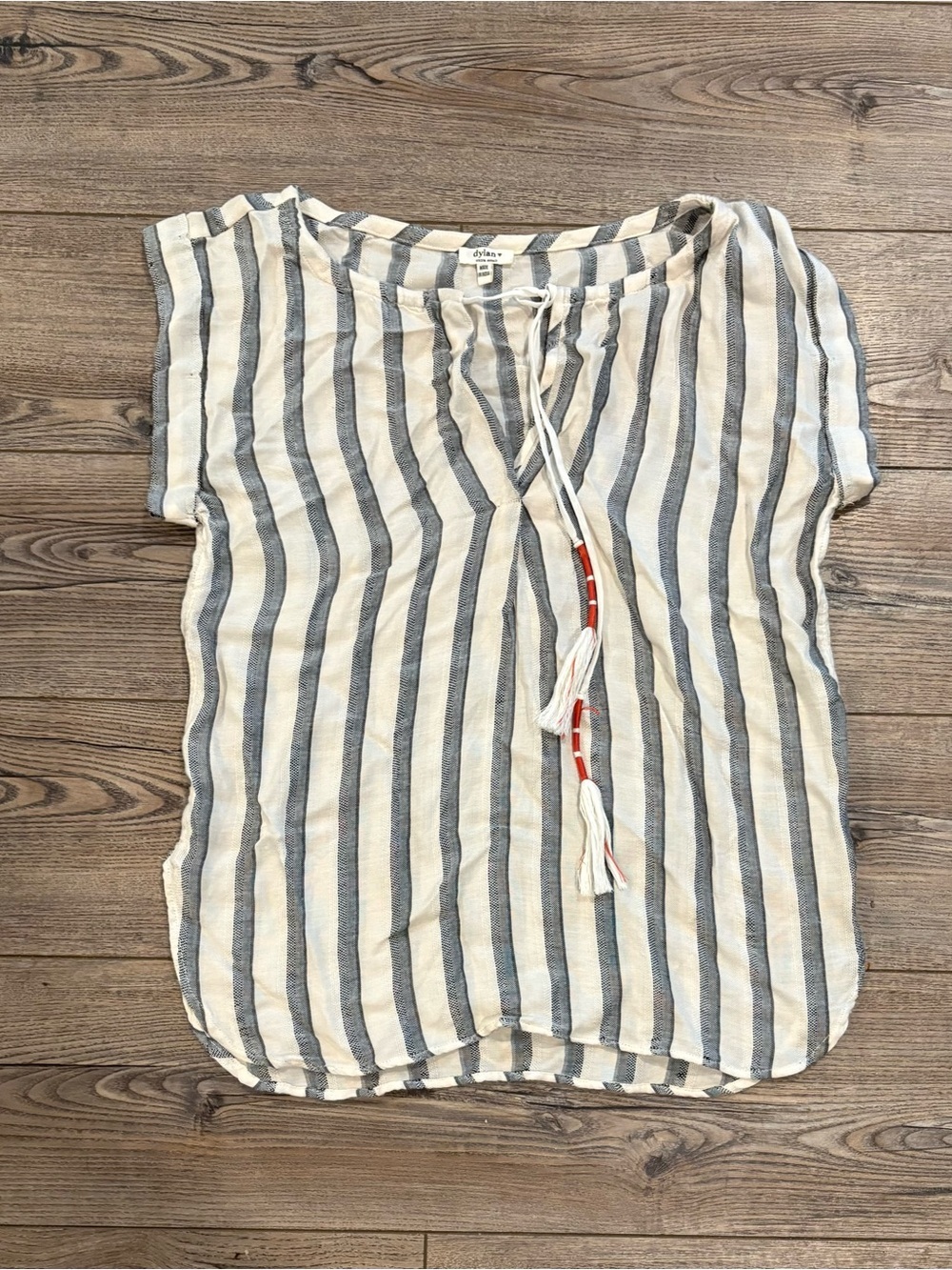 Dylan clothing boho oversized sloughing beach top cuffed muscle striped